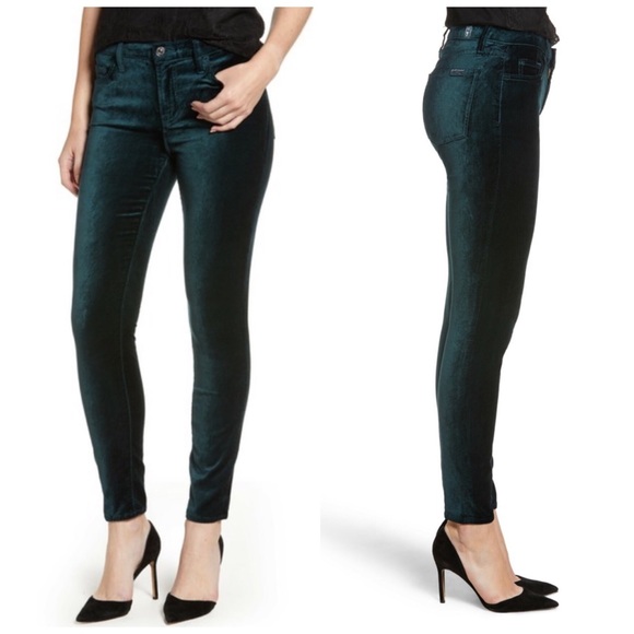 green velvet skinny jeans